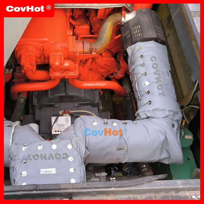 柔性排氣管排煙管絕熱套，工程車輛船舶火車發動機排氣系統防護罩